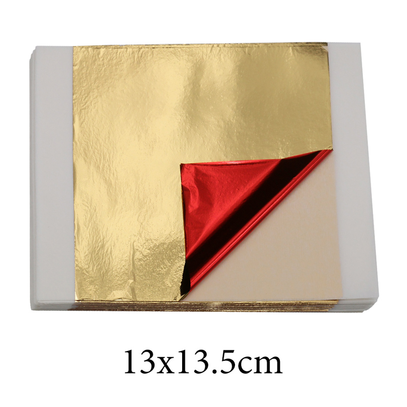 Gold Foil Flakes - 100pcs Imitation Gold Leaf Foil Paper
