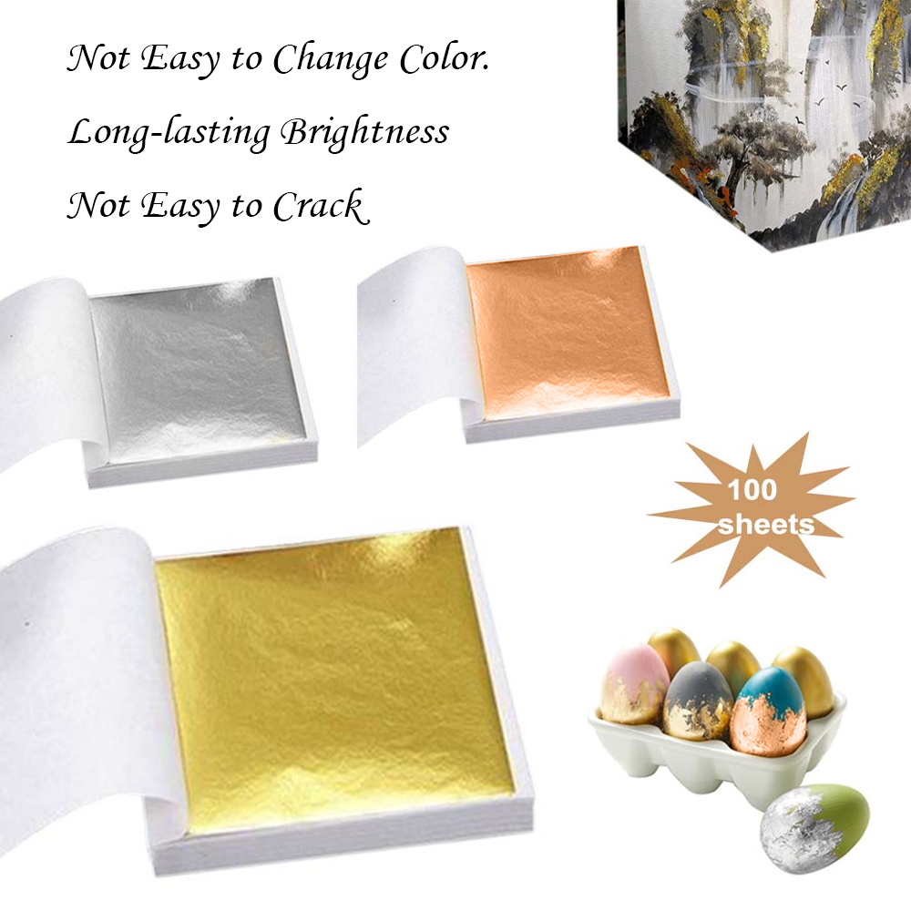 100pcs Imitation Golds Silver  - Gold Foil Flakes ulasan dan harga