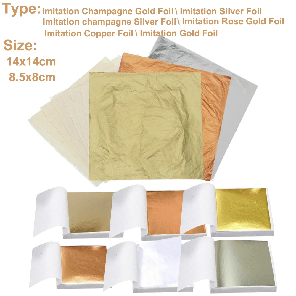100pcs Imitation Golds Silver  - Gold Foil Flakes ulasan dan harga
