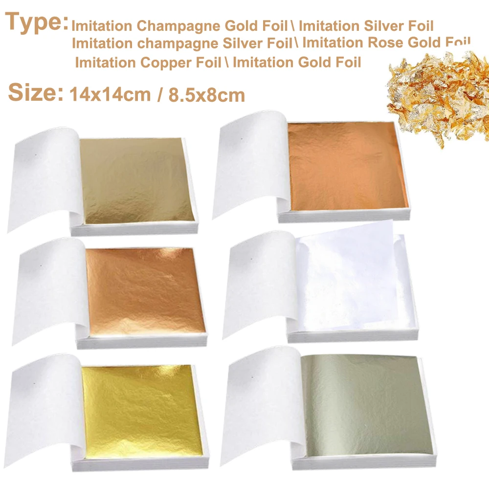 100pcs Imitation Golds Silver  - Gold Foil Flakes ulasan dan harga