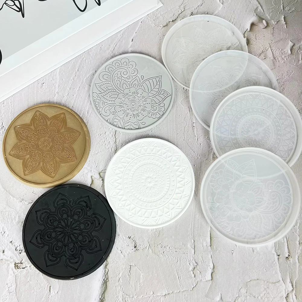 Mandala Round Coaster Resin Si - Coaster Mold Round ulasan dan harga