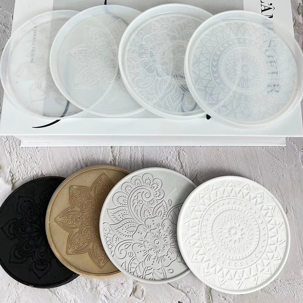 Mandala Round Coaster Resin Si - Coaster Mold Round ulasan dan harga