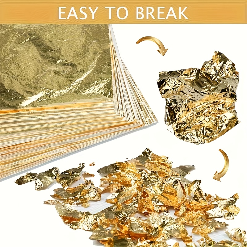 Set of 100Pcs Imitation Gold F - Gold Foil Flakes ulasan dan harga