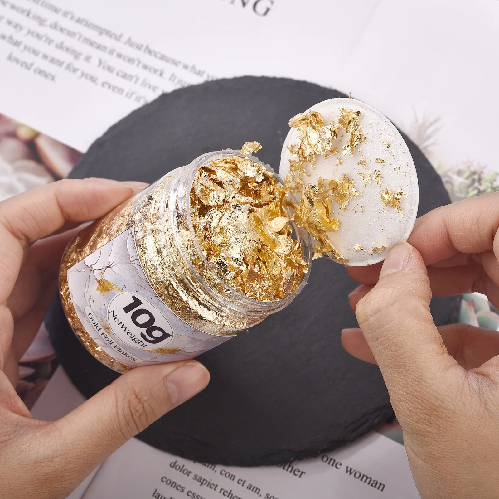 2-10g Shiny Foil Flake Rose Go - Gold Foil Flakes ulasan dan harga