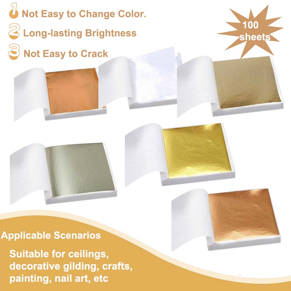 100pcs Imitation Golds Silver  - Gold Foil Flakes ulasan dan harga