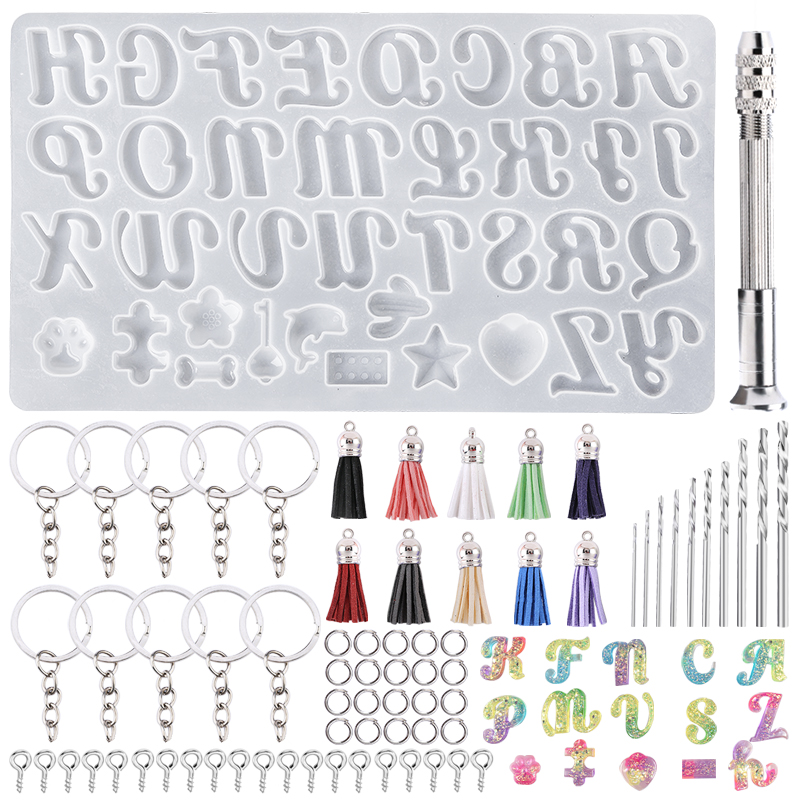 Alphabet Keychain Molds Alphab - Resin Jewelry Kit ulasan dan harga