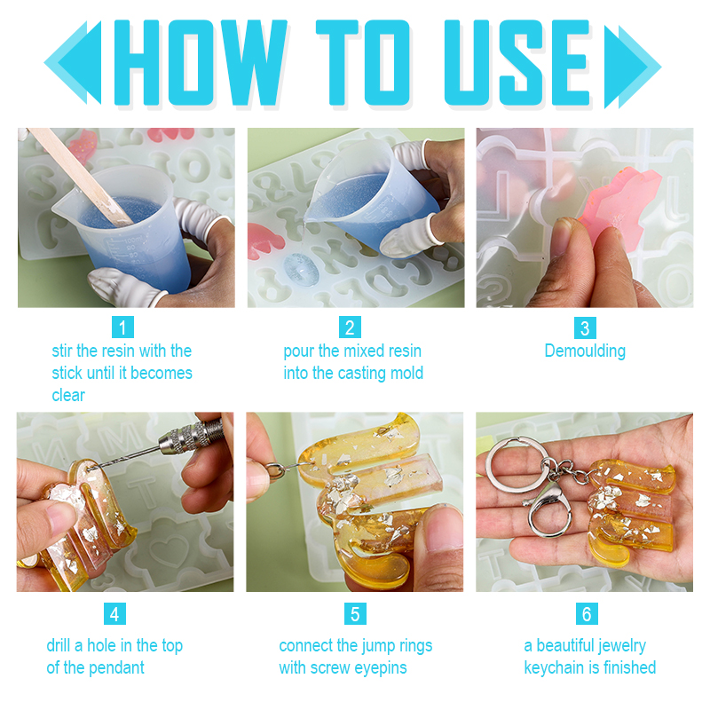 Alphabet Keychain Molds Alphab - Resin Jewelry Kit ulasan dan harga