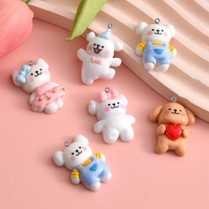 10pcs Cartoon Dog Resin Charms - Resin Crafts Diy ulasan dan harga
