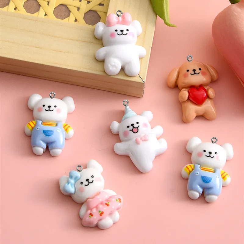 10pcs Cartoon Dog Resin Charms - Resin Crafts Diy ulasan dan harga